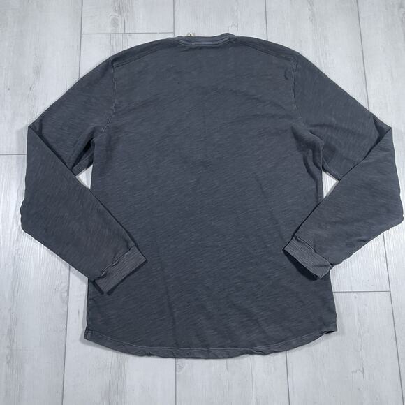 Marine Layer Shirt Mens Large Gray Long Sleeve Henley Elbow Patches Cotton - Picture 7 of 10